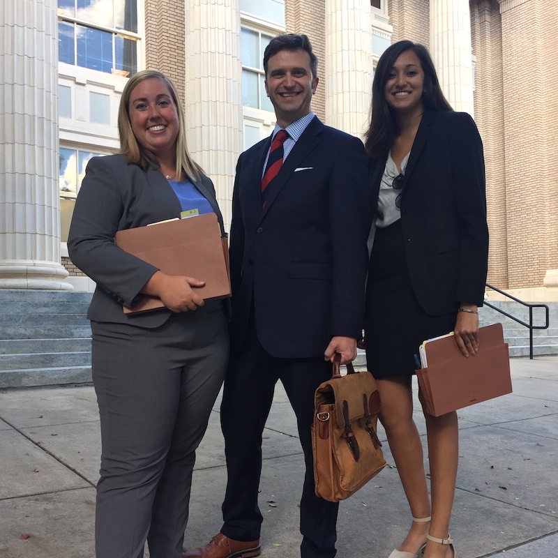 UGA Law students outside the main UGA library.